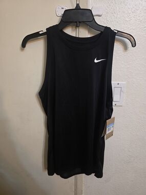 Nike Black Dri-FIT Athletic Tank Top - White Swoosh